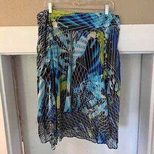 Vintage N Touch multicolor abstract pattern maxi skirt with zip size‎ 16